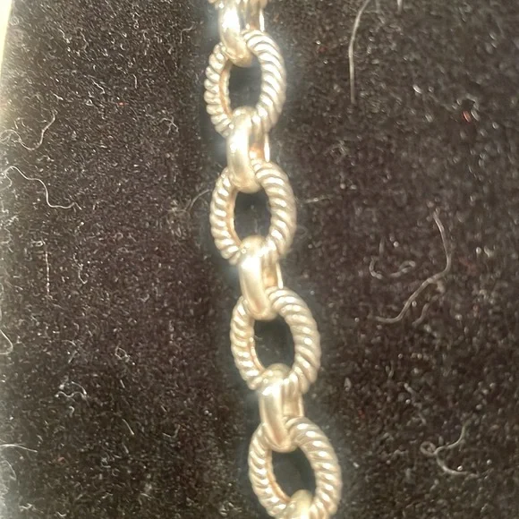 Sterling Silver 18”, wide link chain w citrine pendant. EUC. As is. See images - Picture 6 of 14